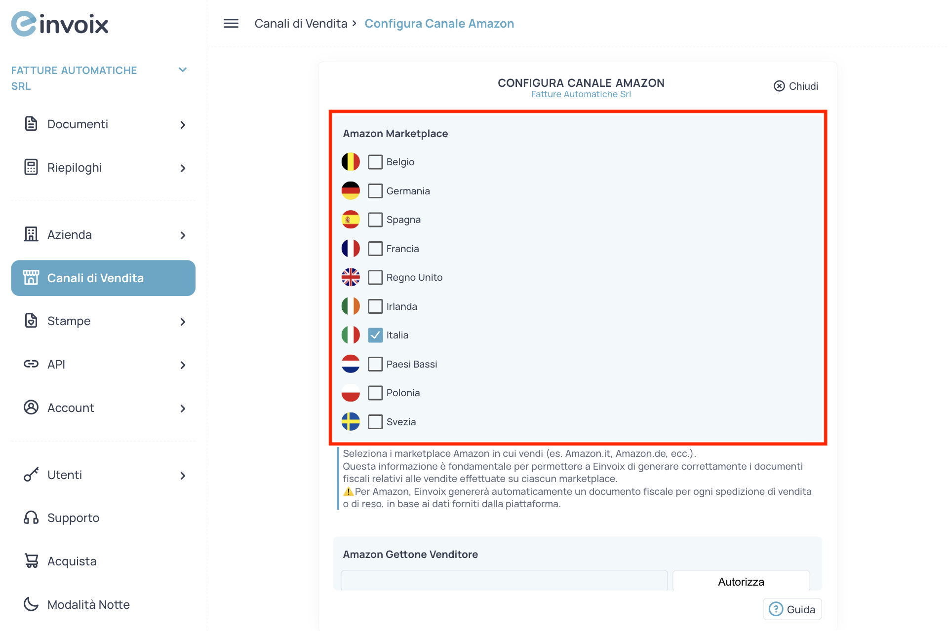 Guida Einvoix | Amazon Marketplace