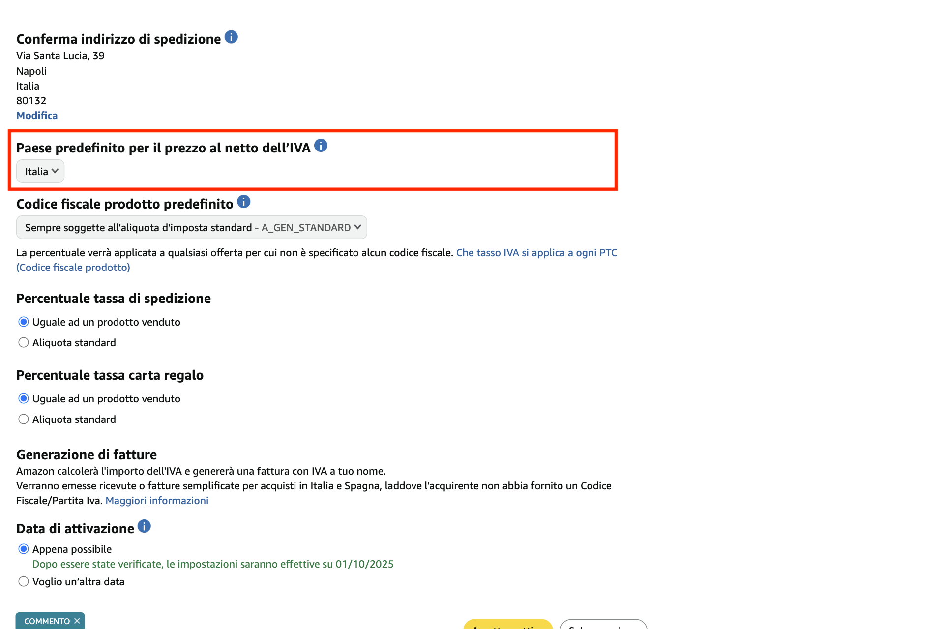 Guida Einvoix | Paese prezzo netto IVA Amazon