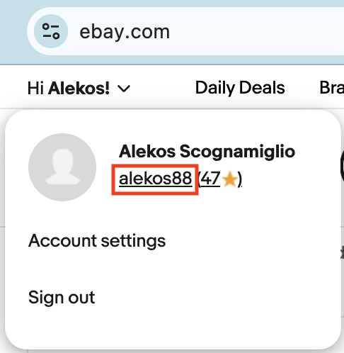 Guida Einvoix | Ottieni eBay Username