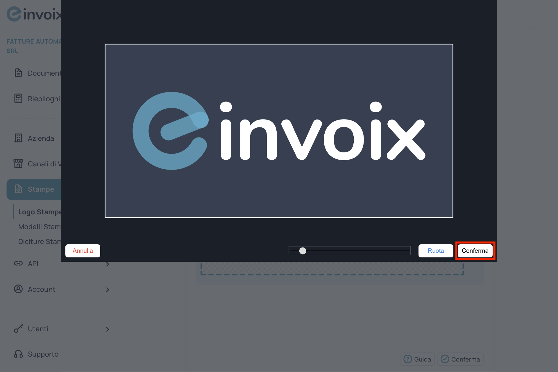 Guida Einvoix | Ritaglia Logo Stampe