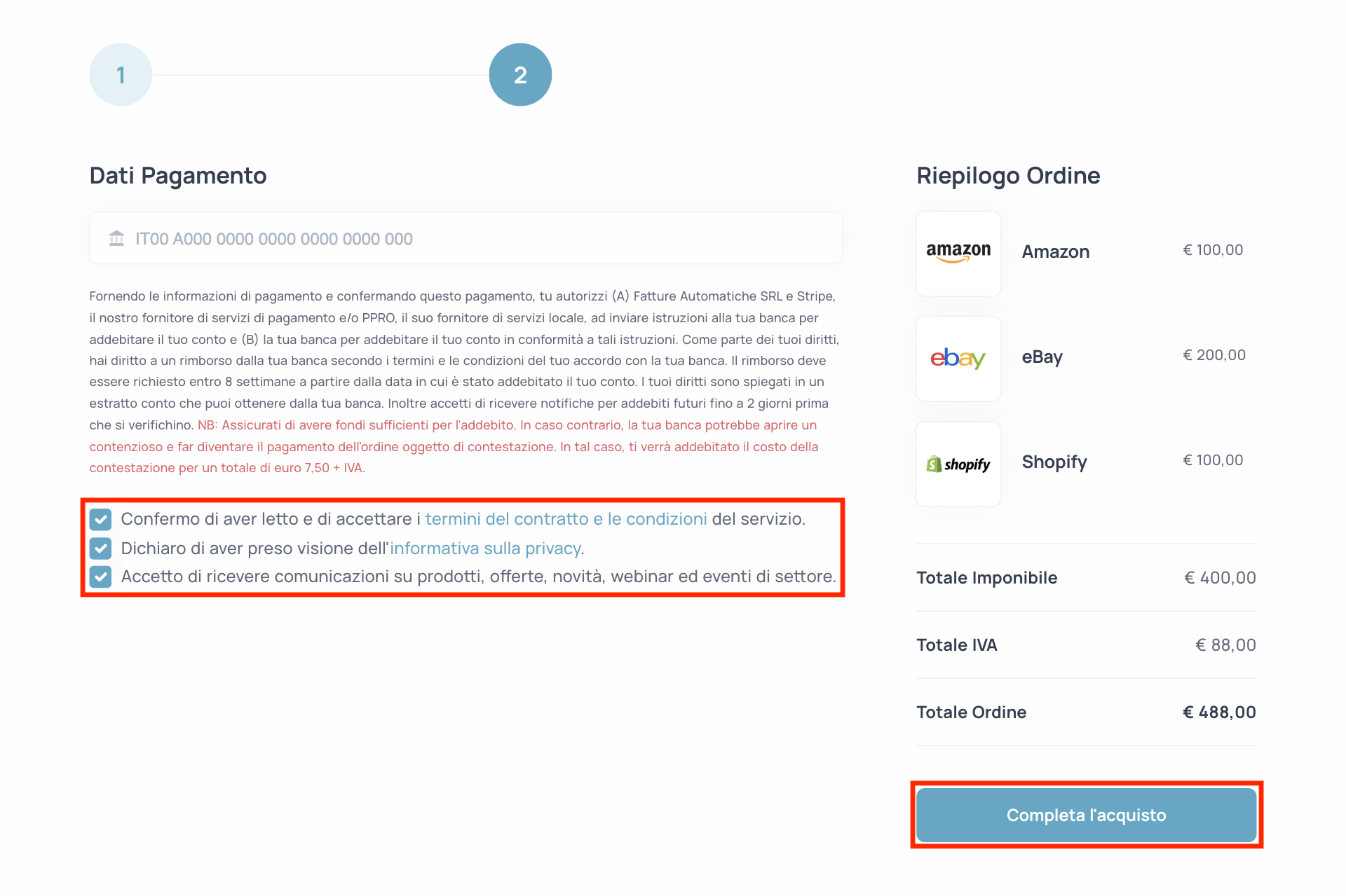 Guida Einvoix | Leggi e accetta i termini del servizio e l'informativa sulla privacy