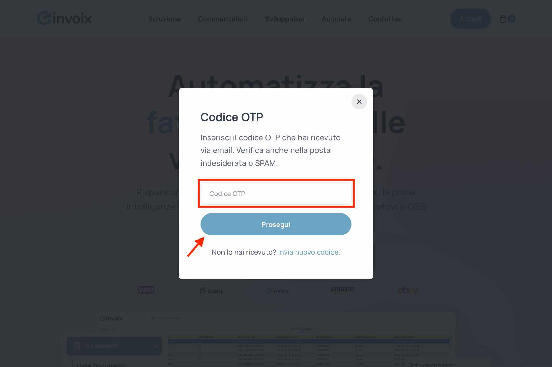 Guida Einvoix | Verifica Email Accesso